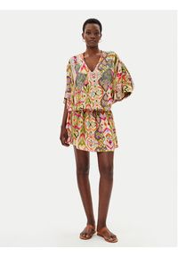 LOLA CASADEMUNT Sukienka letnia LS2516049 Kolorowy Regular Fit. Materiał: wiskoza. Wzór: kolorowy. Sezon: lato