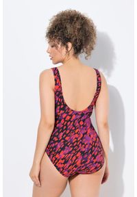 ULLA POPKEN - Damskie Strój kąpielowy z nadrukiem bez miękkich miseczek okrągły dekolt. Kolekcja: plus size. Kolor: czerwony. Materiał: poliamid, materiał, elastan. Wzór: nadruk #2