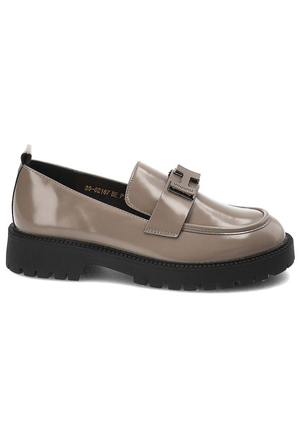 Beżowe Półbuty Vinceza Eleganckie Obuwie Damskie. Okazja: na co dzień. Kolor: beżowy. Materiał: lakier, skóra. Styl: elegancki