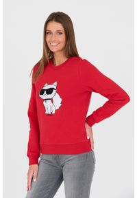 Karl Lagerfeld - KARL LAGERFELD Czerwona damska bluza Ikonik 2.0, Rozmiar S. Kolor: czerwony #4