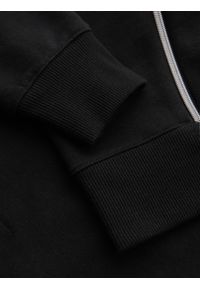 Ombre Clothing - Męska bluza z ozdobnymi zamkami z przodu – czarna V1 - Rozmiar: M. Okazja: na co dzień. Kolor: czarny. Materiał: dresówka, poliester, bawełna. Wzór: aplikacja. Styl: casual #8