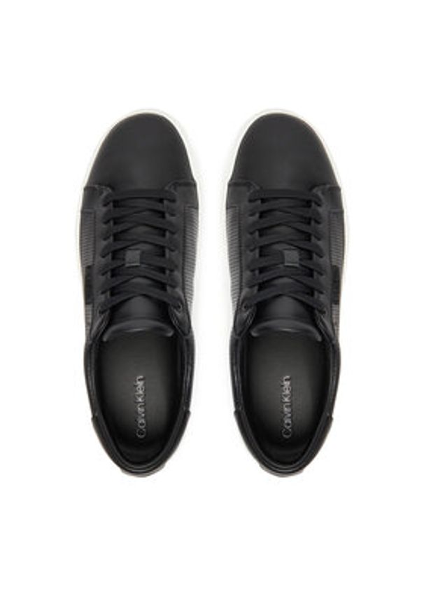 Calvin Klein Sneakersy Clean Cup Low Laceup Perf Lth HM0HM01870 Czarny. Kolor: czarny. Materiał: skóra