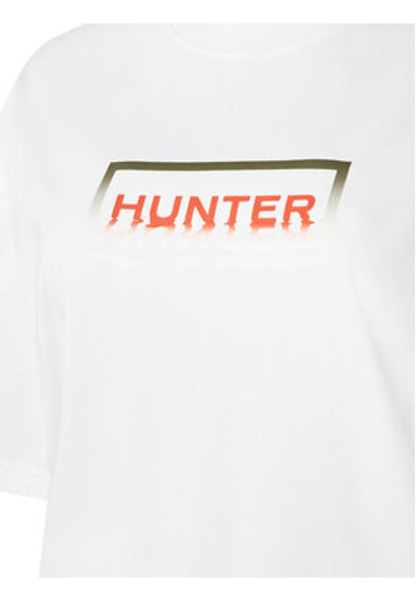 Hunter T-Shirt Abele UNISEX HARU0007251 Biały Regular Fit. Kolor: biały. Materiał: bawełna