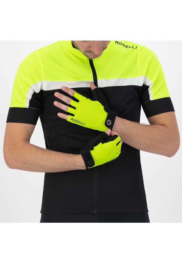 ROGELLI - Rękawiczki rowerowe męskie Rogelli CORE. Kolor: wielokolorowy, żółty, czarny