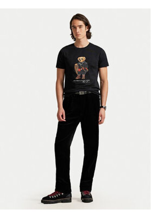 Polo Ralph Lauren T-Shirt 710P00094001 Czarny Custom Slim Fit. Typ kołnierza: polo. Kolor: czarny. Materiał: bawełna