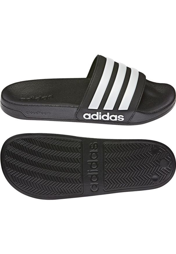 Adidas - Klapki adidas Adilette Shower GZ5922 czarne. Kolor: czarny. Materiał: materiał, syntetyk. Styl: klasyczny