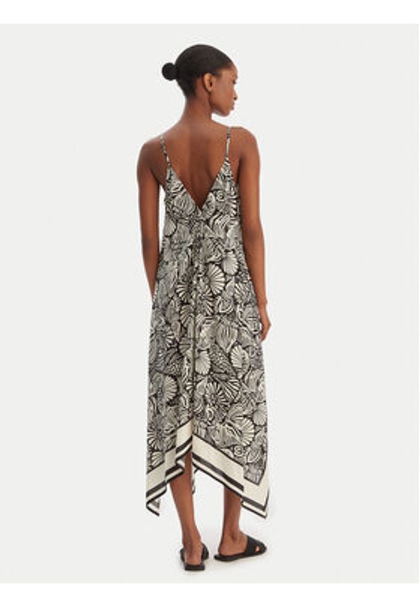 Seafolly Sukienka letnia C Shells 55763-DR Czarny Regular Fit. Kolor: czarny. Materiał: wiskoza. Sezon: lato