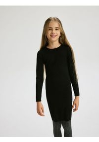 Reserved - Dzianinowa sukienka - czarny. Kolor: czarny. Materiał: dzianina #1