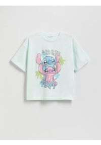 Reserved - T-shirt Lilo i Stitch - jasnoturkusowy. Kolor: turkusowy. Materiał: bawełna #1