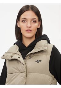 4f - 4F Bezrękawnik 4FAW23TVESF076 Beżowy Regular Fit. Kolor: beżowy. Materiał: syntetyk. Długość rękawa: bez rękawów #6