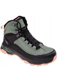Elbrus - Damskie Skórzane Wodoodporne Buty Turystyczne Engen. Kolor: czarny, wielokolorowy, zielony. Materiał: skóra #1