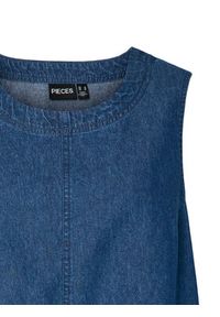 Pieces Top Tenim 17157936 Granatowy Regular Fit. Kolor: niebieski. Materiał: bawełna