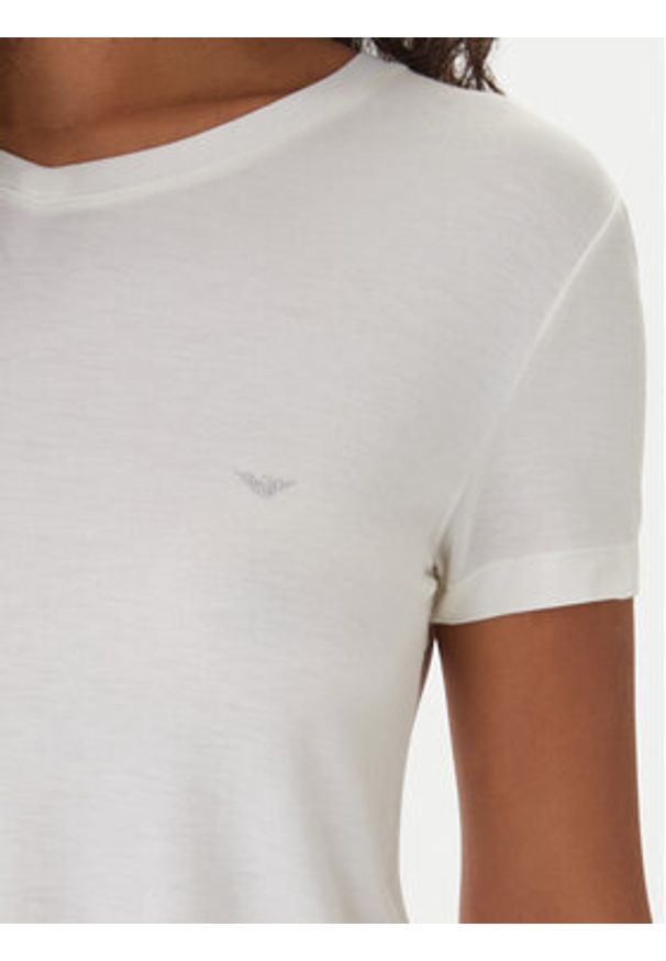 Emporio Armani T-Shirt EW000409 AF19024 U1131 Biały Regular Fit. Kolor: biały. Materiał: bawełna