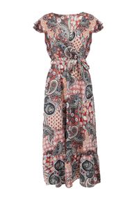 Born2be - Różowa Sukienka Ompheina. Kolor: różowy. Materiał: materiał. Wzór: paisley. Sezon: lato. Typ sukienki: kopertowe. Długość: midi #3