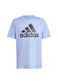 Adidas - Essentials Single Jersey Big Logo Tee. Kolor: czarny, niebieski, wielokolorowy. Materiał: jersey