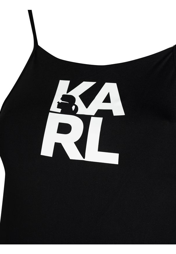 Karl Lagerfeld Strój Kąpielowy "Logo" | KL22WOP01 | Printed Logo | Kobieta | Czarny. Kolor: czarny. Materiał: poliamid, elastan. Wzór: nadruk