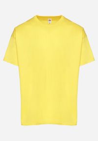Born2be - Żółta Koszulka T-shirt z Bawełny Fodarella. Okazja: na co dzień. Kolor: żółty. Materiał: bawełna. Wzór: aplikacja. Styl: klasyczny, casual, elegancki #5