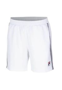 Spodnie treningowe męskie Fila Short Riley. Kolor: biały, wielokolorowy. Materiał: materiał, syntetyk. Długość: krótkie