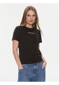 Tommy Jeans T-Shirt Essential DW0DW17359 Czarny Regular Fit. Kolor: czarny. Materiał: bawełna #1