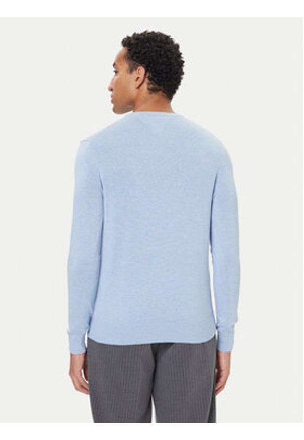 TOMMY HILFIGER - Tommy Hilfiger Sweter MW0MW28046 Błękitny Regular Fit. Kolor: niebieski. Materiał: bawełna