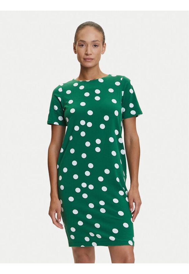 Tatuum Sukienka codzienna Koa T2505.207 Zielony Regular Fit. Okazja: na co dzień. Kolor: zielony. Materiał: bawełna. Typ sukienki: proste. Styl: casual