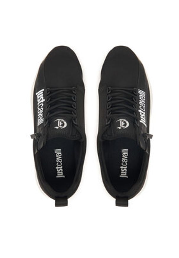 Just Cavalli Sneakersy 80QA3SA2 ZSE70 Czarny. Kolor: czarny. Materiał: materiał