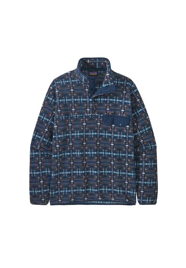 Bluza polarowa męska Patagonia LW Synch Snap-T P/O. Kolor: niebieski, wielokolorowy, biały. Materiał: polar