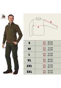 TAGART - Sweter męski myśliwski Tagart Niko izolacja przed chłodem. Kolor: zielony