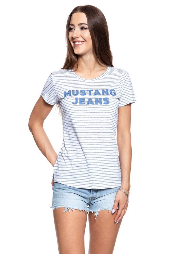 Mustang - MUSTANG T SHIRT DAMSKI Alexia C Print 1009881 11812. Wzór: nadruk