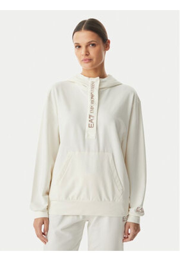 EA7 Emporio Armani Dres 7W000117 AF13135 U0004 Kremowy Regular Fit. Kolor: kremowy. Materiał: bawełna