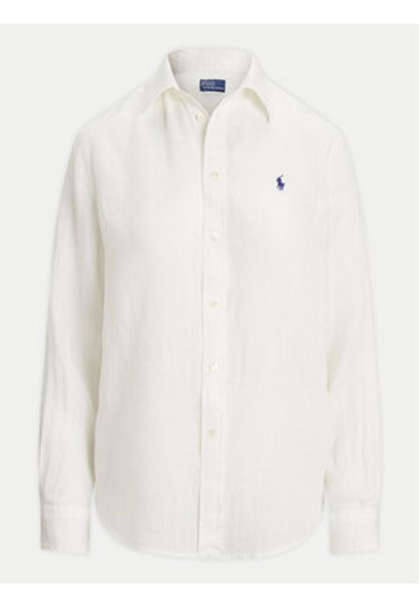 Polo Ralph Lauren Koszula 211970730001 Biały Classic Fit. Typ kołnierza: polo. Kolor: biały. Materiał: len