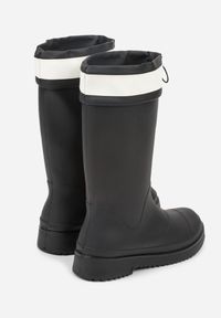Born2be - Czarne Kalosze ze Ściąganą Cholewką i Napisem Oveslia. Okazja: na co dzień. Kolor: czarny. Materiał: jeans. Szerokość cholewki: normalna. Wzór: napisy. Sezon: wiosna. Styl: casual, klasyczny #4