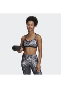 Biustonosz adidas Adidas Wms Sport-bh Yo Ess Ls, Kobiety. Kolor: czarny. Materiał: materiał, poliester. Sport: joga i pilates