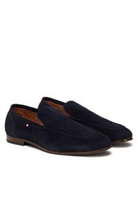 TOMMY HILFIGER - Tommy Hilfiger Półbuty Hilfiger Flexible Suede Loafer FM0FM05496 Granatowy. Kolor: niebieski. Materiał: zamsz, skóra #5