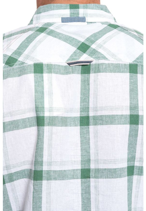 Mustang - MĘSKA KOSZULA MATERIAŁOWA MUSTANG CLEMENS LINEN CHECK 1009584 11749. Materiał: materiał