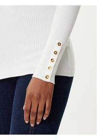 Elisabetta Franchi Golf MK-11B-56E2-V290 Biały Slim Fit. Typ kołnierza: golf. Kolor: biały. Materiał: syntetyk #5