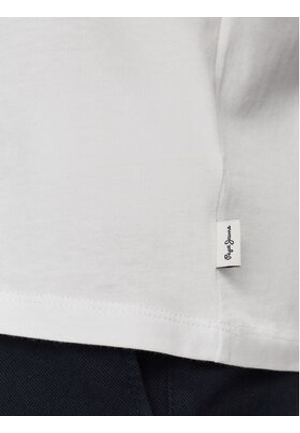 Pepe Jeans T-Shirt Clement PM509220 Écru Regular Fit. Materiał: bawełna