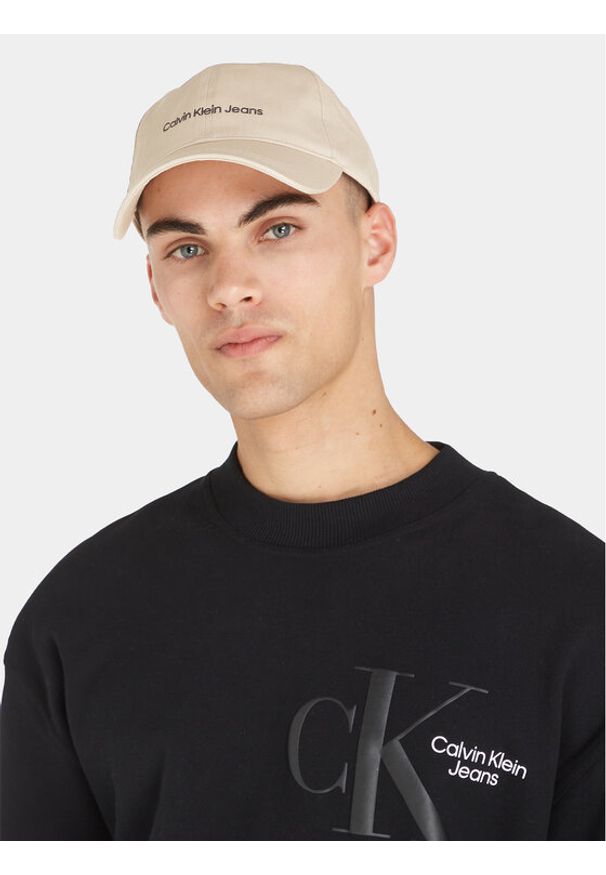 Calvin Klein Jeans Czapka z daszkiem Institutional Cap K50K510062 Szary. Kolor: szary. Materiał: bawełna