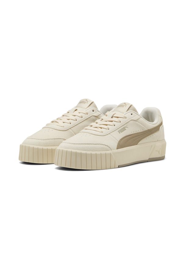 Puma - Damskie sneakersy Carina Mia Suede PUMA Alpine Snow Ice Coffee White Beige. Okazja: na co dzień. Kolor: biały, wielokolorowy, beżowy. Model: Puma Suede. Sport: turystyka piesza, tenis