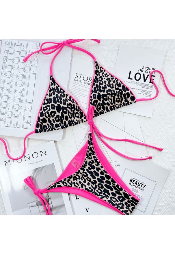 Intica - Bikini trójkątne wiązane odporne na chlor i sól Wybke. Materiał: materiał