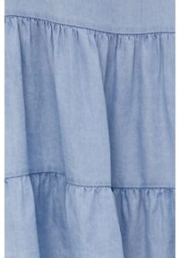 Answear Lab Sukienka mini rozkloszowana. Kolor: niebieski. Materiał: tkanina. Długość rękawa: na ramiączkach. Wzór: gładki. Typ sukienki: rozkloszowane. Styl: wakacyjny. Długość: mini #3