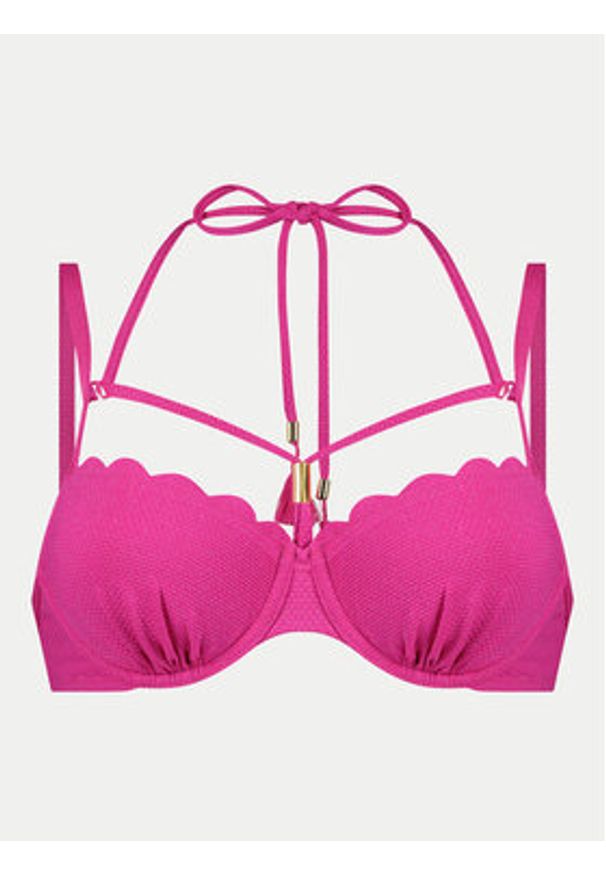 Hunkemöller Góra od bikini Scallop 204862 Różowy. Kolor: różowy. Materiał: syntetyk