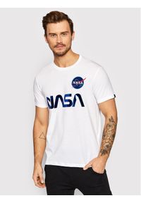 Alpha Industries T-Shirt Nasa Reflective 178501 Biały Regular Fit. Kolor: biały. Materiał: bawełna