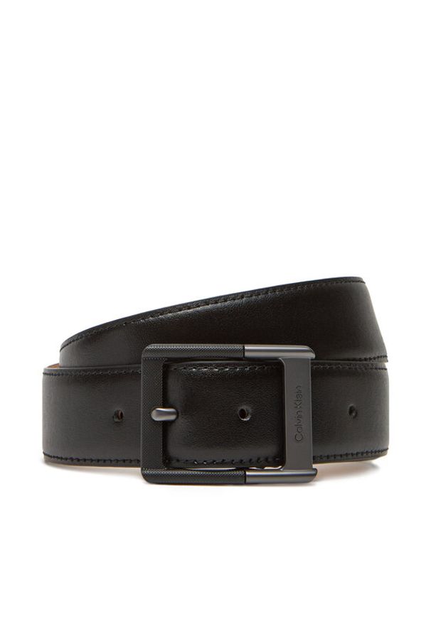 Calvin Klein Pasek Męski Classic Buckle Belt 38Mm LV04D7012G Czarny. Kolor: czarny. Materiał: skóra