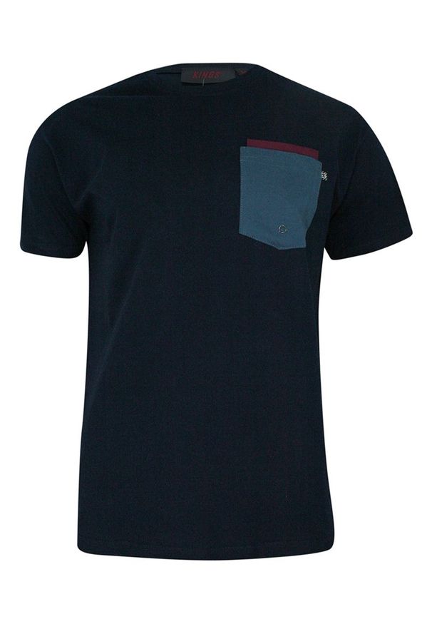 Niebieski t-shirt Kings na co dzień, casualowy