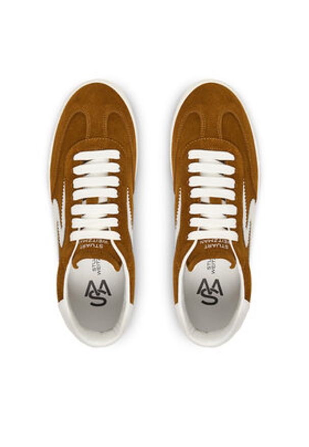 Stuart Weitzman Sneakersy Runaround SK928 XYP Brązowy. Kolor: brązowy. Materiał: skóra, zamsz