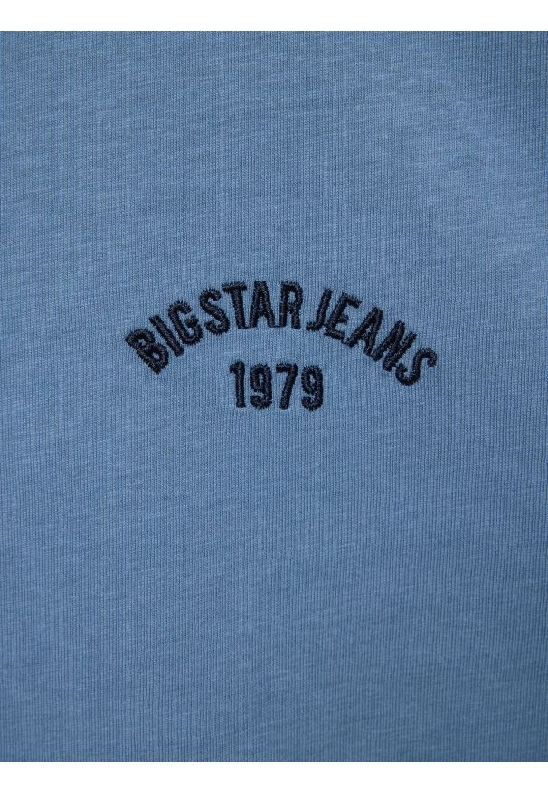 Big-Star - Koszulka męska bawełniana niebieska Vincer 401. Okazja: na co dzień. Kolor: niebieski. Materiał: bawełna. Wzór: haft. Styl: klasyczny, casual