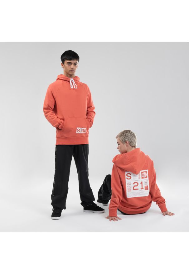 STAREVER - Bluza z kapturem do tańca Starever. Typ kołnierza: kaptur. Kolor: czerwony, pomarańczowy, wielokolorowy. Materiał: bawełna, elastan, poliester, materiał. Sport: taniec