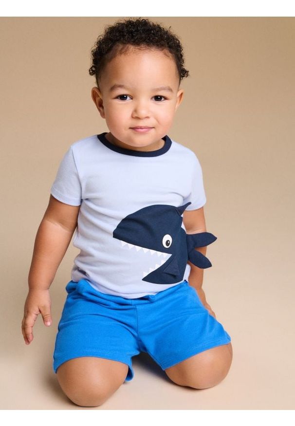 Sinsay - Koszulka Zombie Dash - błękitny. Kolor: niebieski