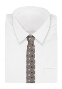 Alties - Krawat - ALTIES - Brązowy w Grochy. Kolor: brązowy, beżowy, wielokolorowy. Materiał: tkanina. Wzór: grochy. Styl: elegancki, wizytowy